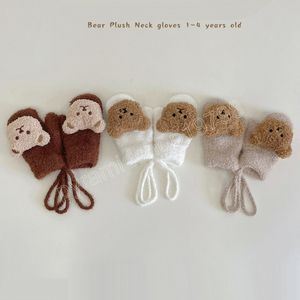 Gants de bébé ours de dessin animé mignon, mitaines d'hiver, doigt complet, doux, pour enfants garçons et filles, mitaines chaudes