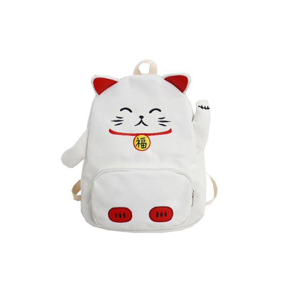 Mochila escolar con orejas de gato de dibujos animados para mujeres adolescentes, mochila escolar con forma de Animal, mochila para adolescentes Q1113346S