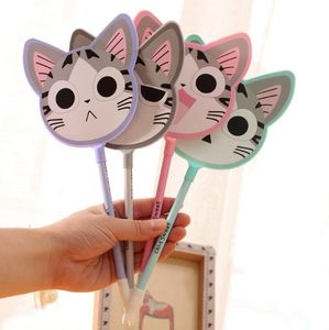 Lindo dibujo de gato brote creativo ventilador bolígrafos al por mayor plástico Multicolor Corea papelería G884