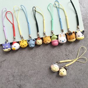 Cute Cartoon Cell Phone Charm Strap Jingle Bells Dangle Animal Hanger Handtas Hanger 12 soorten Charactors