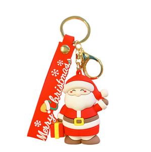 Leuke cartoon kerstsleutelhanger Kerstman Sneeuwpop PVC sleutelhanger Mooie peperkoek snoep sleutelhanger Kerstcadeaus voor vrienden