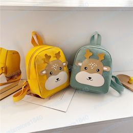 Bonitos bolsos de ciervos de dibujos animados para niños, mochila pequeña para niños y niñas, mochila escolar para bebés y niños, bolsos de viaje informales