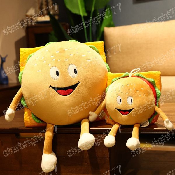 Mignon dessin animé Hamburger en peluche oreillers en peluche lait coussin enfants poupée cadeau d'anniversaire