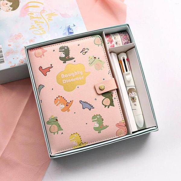 Ensemble de registres à main de dessin animé mignon, avec boîte, bloc-notes, boucle magnétique, carnet de notes, papeterie scolaire, cadeaux de noël pour enfants