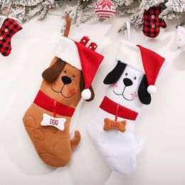 Schattige cartoon hoed huisdier puppy sokken kerstversiering kerstboom hangende kousen ornamenten kerstcadeaus gelukkig nieuwjaar