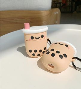 Leuke Cartoon Headset Accessoires Case Voor Airpods Pro 3D Parel Melk Bubble Tea Cup Drinkfles Cases voor Apple Air Pods 1 2 3 Wir2146450