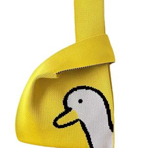 Sac à main en forme de canard jaune tricoté pour femmes, joli sac à main à la mode, assorti avec tout, personnalisé et décontracté, nouvelle collection