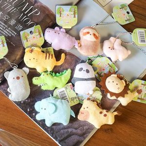 Mignon Cartoon Lion Koala Elephant Key Ring Kawaii Sac En peluche de jouet animal peluche 240416