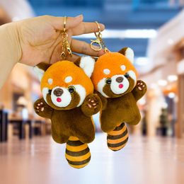 Schattige cartoon kleine panda poppen hanger pluche speelgoed sleutelhanger poppen grijp machinepop poppen groothandel