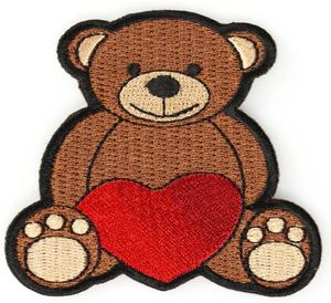 Parche bordado con diseño de oso y corazón de amor, tamaño pequeño, 3x24 pulgadas, 9081570