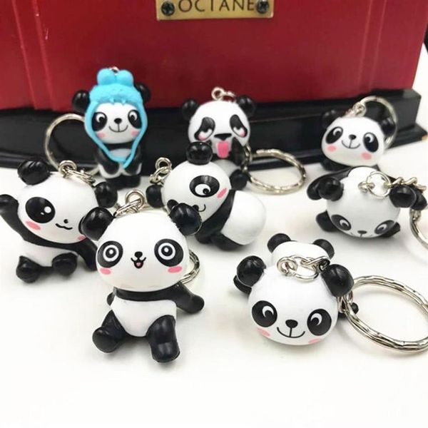 Lindo dibujos animados encantador panda llavero coche llavero llavero bolsa teléfono colgante mezcla 24 unids / lote conjunto de alta calidad 286v