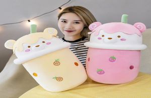 Schattige Cartoon Melk Thee Beer Bubble Tea Cup Vormig Kussen Knuffels Reallife Gevuld Zacht Rugkussen Grappig Boba Voedsel 25cm8786846