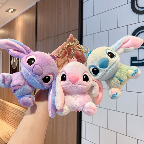 Porte-clés en peluche en métal, ange monstre de dessin animé mignon, jouets animaux en peluche pour femmes et filles, accessoires, sac cadeau pour enfants