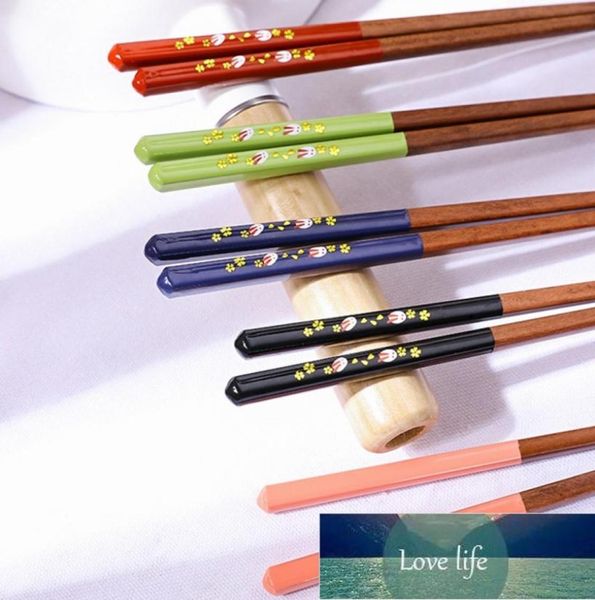 Lindo dibujos animados de bambú natural palillo de bambú de bambú de madera reutilizable palillos de madera para niños accesorios de cocina de la cocina.
