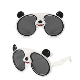 Lunettes de soleil polarisées en forme de Panda, dessin animé mignon, tendance, décoration du visage, cadeau pour la journée des enfants