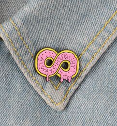 Schattige cartoon roze donut metal kawaii email pin badge knoppen broche shirt denim jas tas decoratieve broches voor dames meisjes3795028