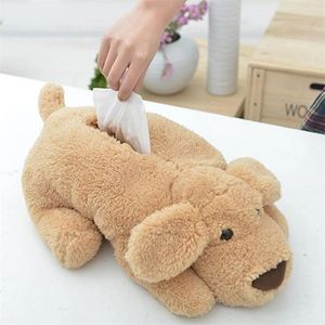 Cute Cartoon Plush Teddy Dog Tissue Cover Box Paper Container Napkin Storage Holder Case Dispenser Home Decor Room Car Accessory 210818