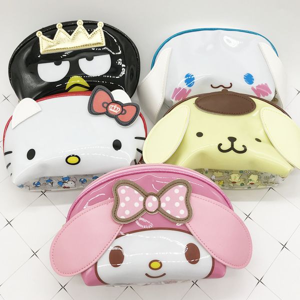 Mignon Dessin Animé PVC Maquillage Pochette Shell Wash Sac De Rangement XO Bigs Oreilles Chien Pudding Chiens Type De Tête Rigide Impression Étudiant Petite Fille UPS