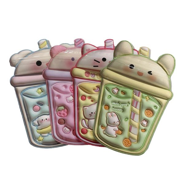 Bolsa de embalaje resellable de dibujos animados para niños, bolsa con cierre de cremallera para almacenamiento de artículos pequeños, regalo con forma de taza, galletas y dulces, 13x19CM