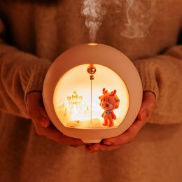 Lampe romantique de dessin animé mignon Mini humidificateur d'air USB diffuseur d'huile essentielle d'aromathérapie pour diffuseur de parfum de parfum de chambre d'enfants 240321