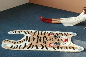 Schattige cartoon tijgervormige zachte touch kleine decoratiegebied tapijt 80x160 cm ins populair Noordse stijl thuiscollectie tapijt 2103015418323