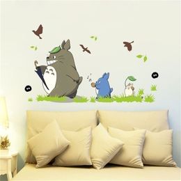 Leuke Cartoon Totoro Muurstickers Thuis Woonkamer Waterdichte Verwijderbare Decals Kinderen Kinderkamer Decoratie Wallpaper 201201