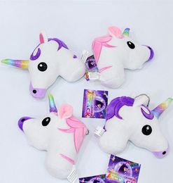 Lindo caricatura unicornio plush muñeca juguete arcoiris simple adorno suave de personalidad