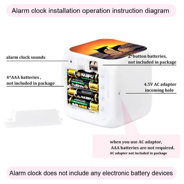 Magnière d'alarme de chat mignon 7 couleur Lumineuse LED numérique ALARME Étudiant Dormitory Wake Up Table Table Clock Birthday Gift