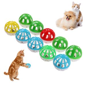 Jouets mignons pour chiens et chats, boule creuse colorée avec petite cloche, jouets pour chiots, vente en gros
