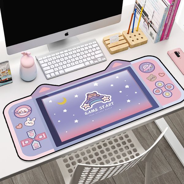 Mignon chat oreille grand tapis de souris clavier d'ordinateur tapis de bureau grand joueur tapis de souris dessin animé Kawaii jeu tapis de souris accessoires pour ordinateur portable