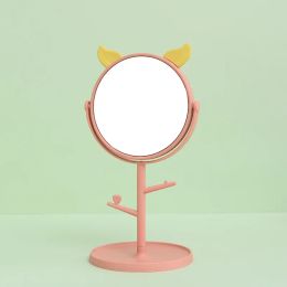 Miroir de maquillage de l'oreille de chat mignon avec porte-bijoux 360 ﾰ Table de rotation Base de comptoir Utilisation pour les miroirs cosmétiques de bureau de salle de bain "Miroir du porte-bijoux pour salle de bain"