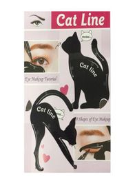Kit de pochoir de l'eye-liner de chat mignon pour modèle de guide des sourcils maquiagem Feed Shadow Frames outils de maquillage 2pcSset7627458