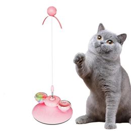 Boule de fourrure de chat mignon, baguette de teaser de chat mignon, produits pour animaux de compagnie, jouet de printemps, jouets interactifs pour chat avec ventouse, jouet à gratter, fournitures pour chat 240309