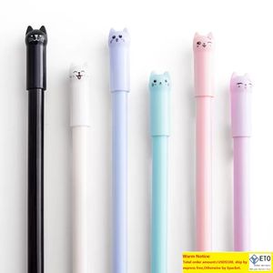 Lindos bolígrafos de gel de gato Pensas negras de tinta negra Suministros de oficina de la oficina de bolígrafo neutral