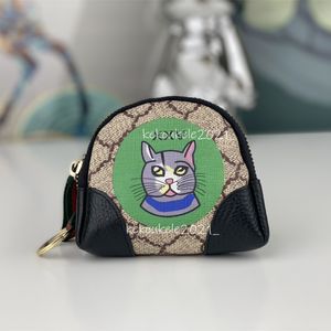 Schattige kattenkinderen portemonnee leer echte portemonnee baby meisje vrouwen mode munt portemonnees en sleutelhanger kinderen jongen meisje mini tas