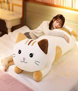 Lindo juguete de peluche de gato, muñeco gatito grande y gordo, almohada para dormir para niños, regalo de cumpleaños, decoración de sofá cama, 120cm, 150cm, DY508796063295