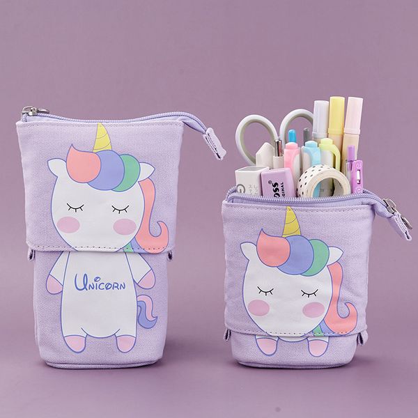 Étui à crayon à chat mignon pour filles crayons crayon crayon cartouche cartouche sac kawaii licorn encadré papinerie kit pénal coréen