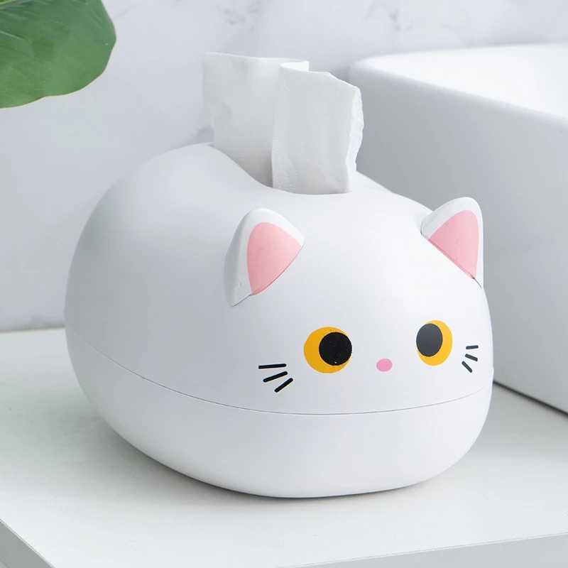 귀여운 고양이 조직 상자 테이블 냅킨 홀더 가정 이쑤시개 부엌 종이 수건 스토리지 박스 용기