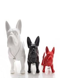 Mignon céramique français bulldog dogue statue décoration intérieure artisanat décoration de chambre ornement ornement porcelaine animal figurines décorations 9853760