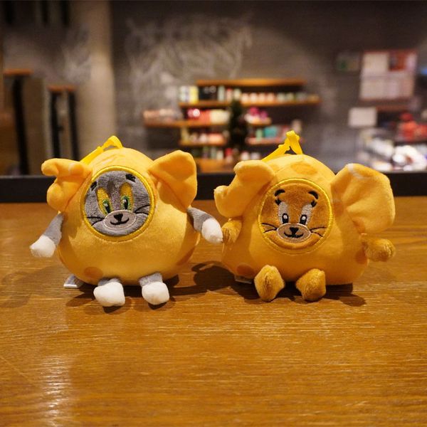 Lindo queso gato y ratón Tom Jerry Cheese Plush Toy Doll Keychain and Doll Catter Colgante