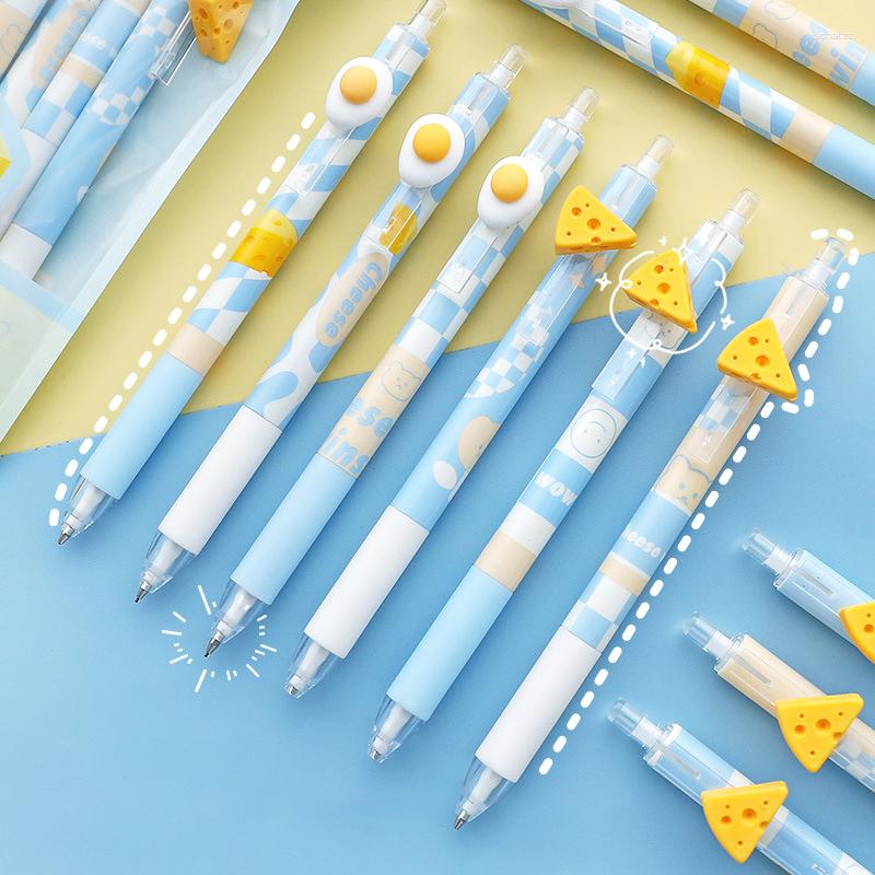 Cute Cheese Eggs Mechanical Pencils 0.5mm Automatic Kawaii Press Pens Korean Stationary Writing Tool Office Supplies