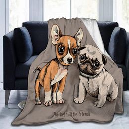 Mignon couvre-lit de flanelle de chien chihuahua pour chihuahua