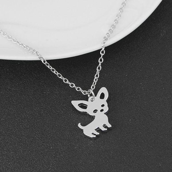 Mignon Chihuahua Chien Argent Plaqué Or Pendentif Designer Collier Femme Sud-Américain Colliers Pendentifs Chaîne pour Femmes Bijoux De Mode Sautoirs Ami Cadeau