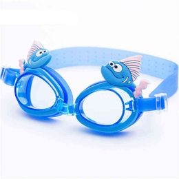 Schattige kinderen kinderen siliconen transparante zwembril waterdichte eyewear anti-mist bril voor zwembaden zwembroek G220422