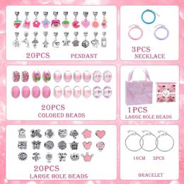 Schattige handgemaakte DIY-armbandenset voor kinderen Delicate kralenarmband maken Kit voor meisjes Kinderen Handgemaakte sieraden voor kerstcadeaus 73PCS