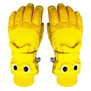 Gants pour enfants mignons protègent l'hiver chaud filles garçons élèves de l'école primaire jouent à la neige imperméable et velours FiveFinger 240226