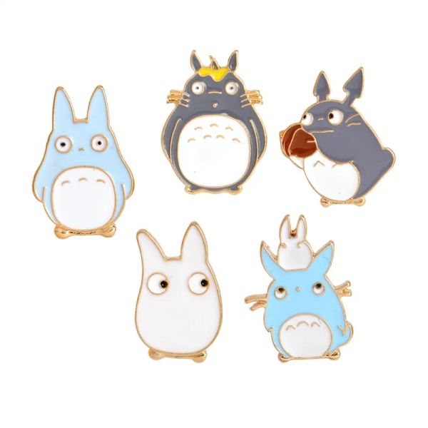 Broches Chinchilla mignonnes pour vestes, denim et sacs – Cadeau de bijoux en forme d'animal de dessin animé – Mon voisin Totoro a inspiré LL