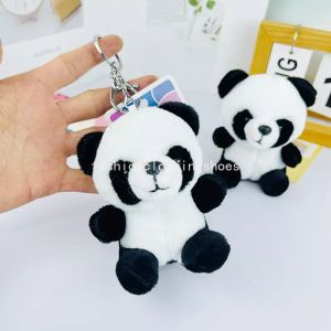 Leuke Chinese Panda Plush Doll Keychain hangers Simulatie Panda Doll Grijp machinepop Groothandel