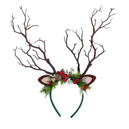 Lindas astas de ciervos navideños Accesorios para el cabello de la cabeza decoración del techo de la cabeza del juego de la cáscara para el cosplay de cosplay Halloween