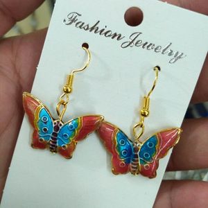 Mignon Cloisonné Émail Filigrane Hibou Papillon Charme Boucles D'oreilles Goutte D'oreille Dames Accessoires Oreille Dangle Animal Coloré Cuivre Bijoux Cadeau